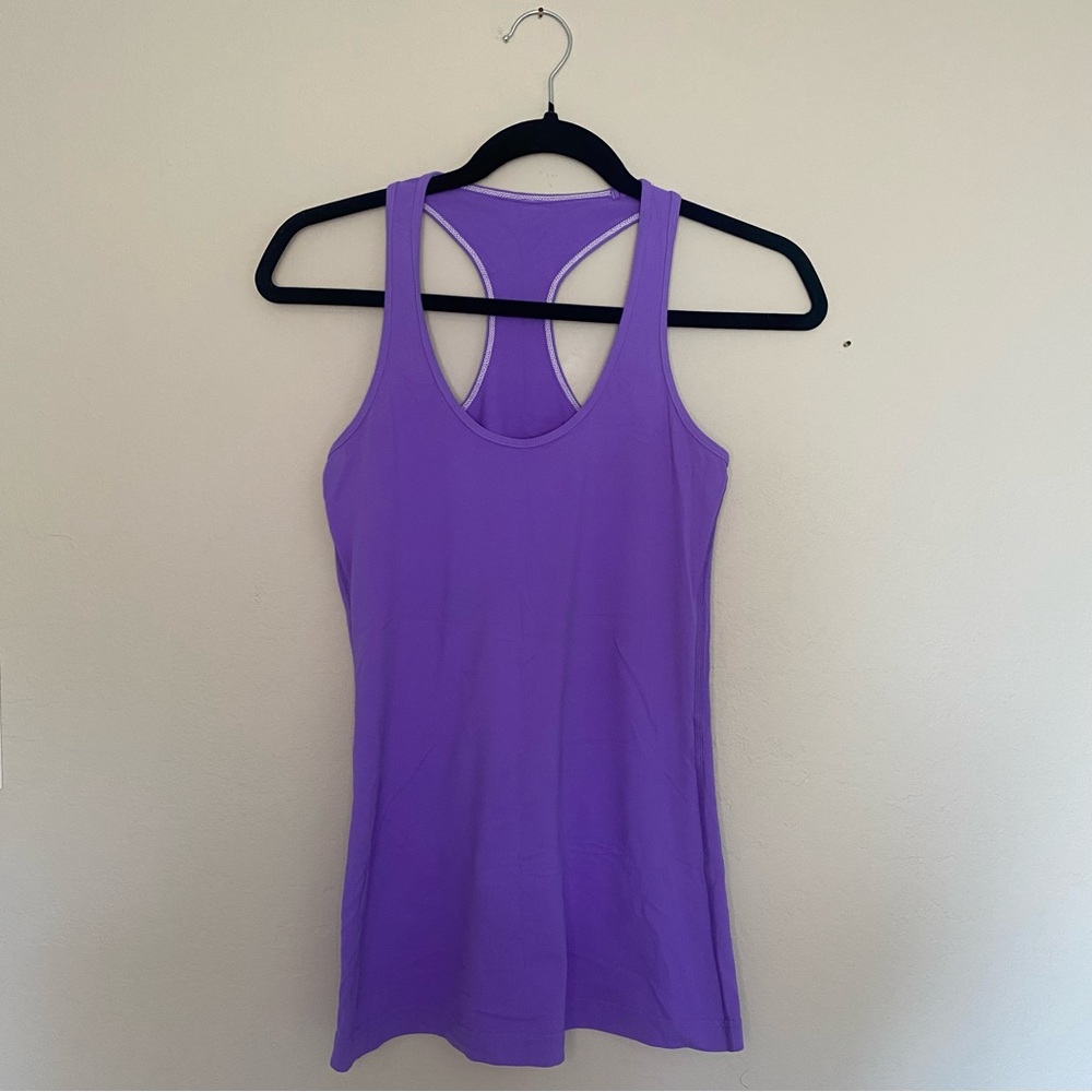 Purple Lululemon racerback tank top.